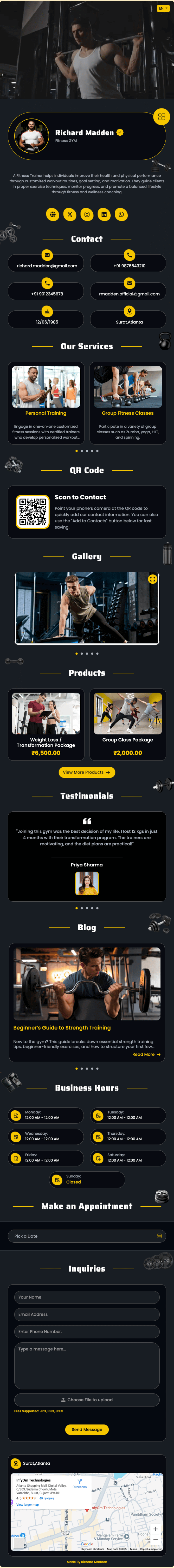 Gym Trainer DigiCard