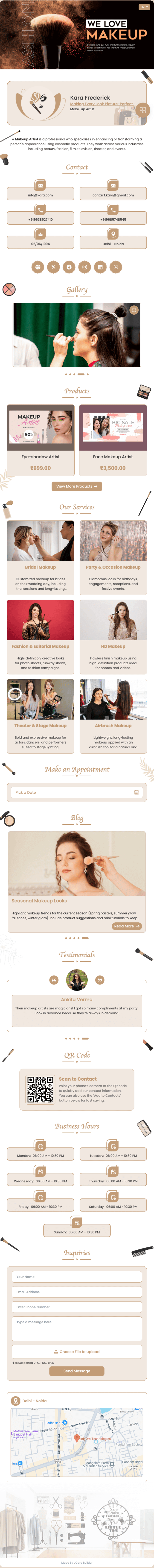 MakeUp Artist DigiCard