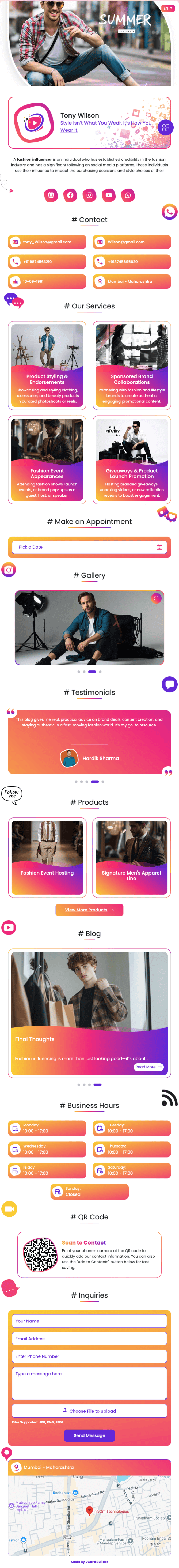 Social Media Influencers DigiCard